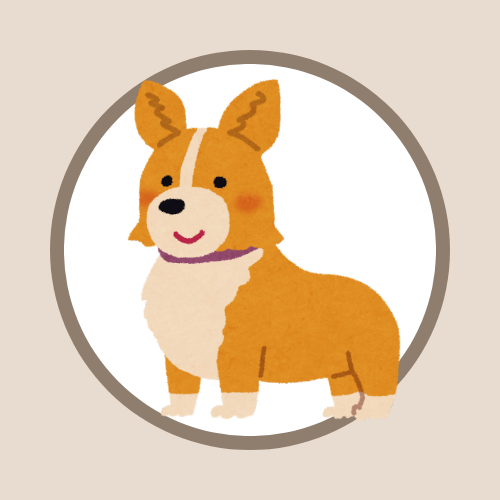 丸い円の中に犬がいるイラスト
迷い犬